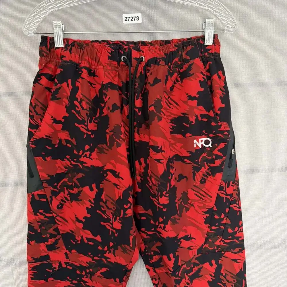 NFQ Men's Small Red Camo Performance Pants With Zip Pockets